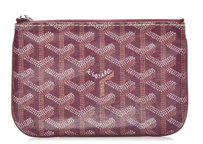 Pre-owned Goyard Women's  Senat Pouch Ine Mini In Burgundy