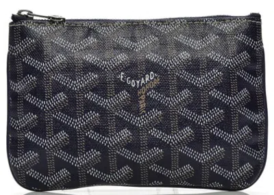 Pre-owned Goyard Women's  Senat Pouch Ine Mini Navy