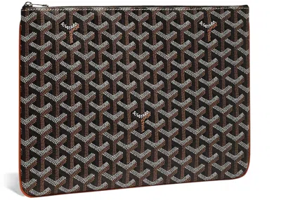 Pre-owned Goyard Women's  Senat Pouch Mm In Black/natural