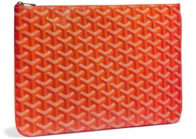 Pre-owned Goyard Women's  Senat Pouch Mm In Orange