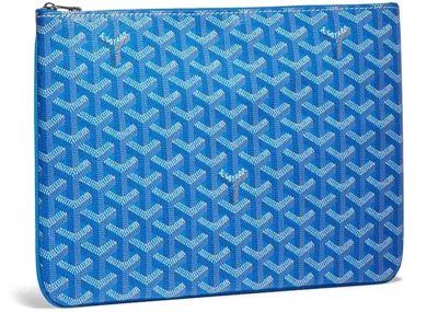 Pre-owned Goyard Women's  Senat Pouch Mm In Sky Blue