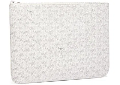 Pre-owned Goyard Women's  Senat Pouch Mm In White