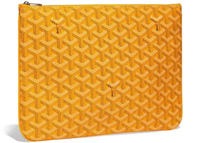 Pre-owned Goyard Women's  Senat Pouch Mm In Yellow