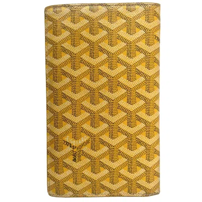 Pre-owned Goyard Yellow Canvas Leather Long Wallet (bi-fold) ()
