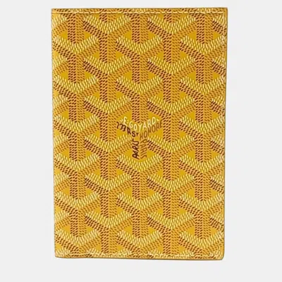 Pre-owned Goyard Yellow Canvas Passport Wallet