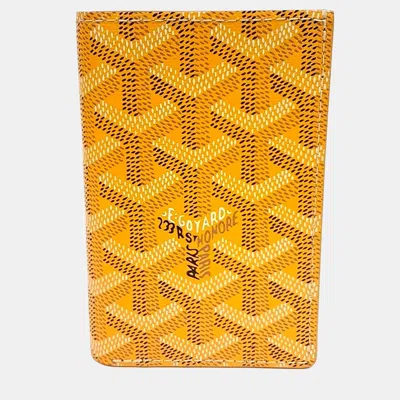 Pre-owned Goyard Yellow Canvas Saint Pierre Card Wallet