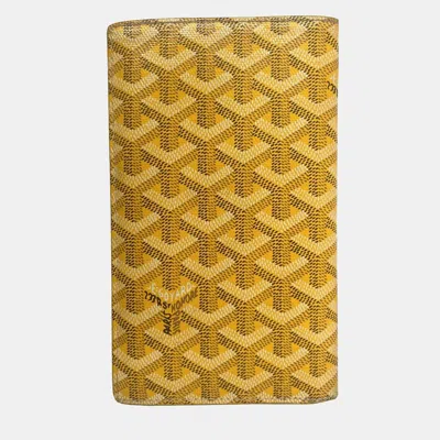 Pre-owned Goyard Yellow Coated Canvas Long Flap Bifold Wallet