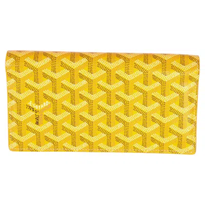 Pre-owned Goyard Yellow Ine Canvas Richelieu Wallet