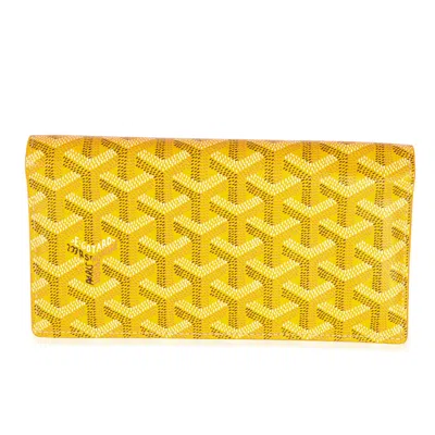 Pre-owned Goyard Yellow Ine Canvas Richelieu Wallet