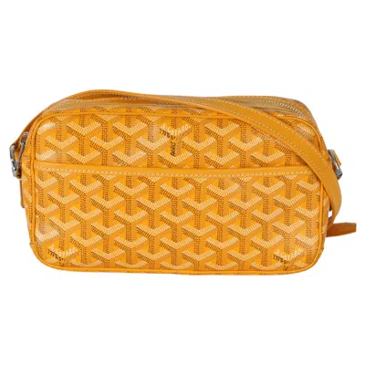 Pre-owned Goyard Yellow Ine Canvas Sac Cap Vert Pm