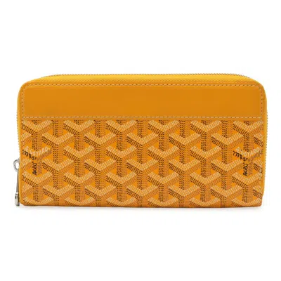 Pre-owned Goyard Yellow Pvc Leather Long Wallet (bi-fold) ()