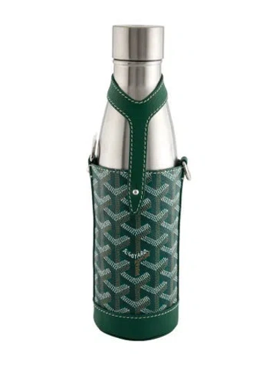 Pre-owned Goyard Yonne Mm Case & Flask In Green
