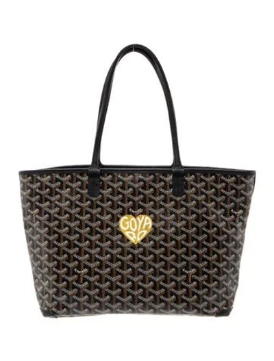 Pre-owned Goyard Ine Artois Pm In Black/brown/white