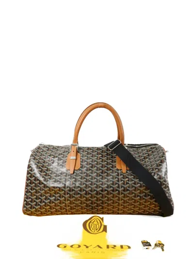 Pre-owned Goyard Ine Boston 50 Tote Bag In Brown