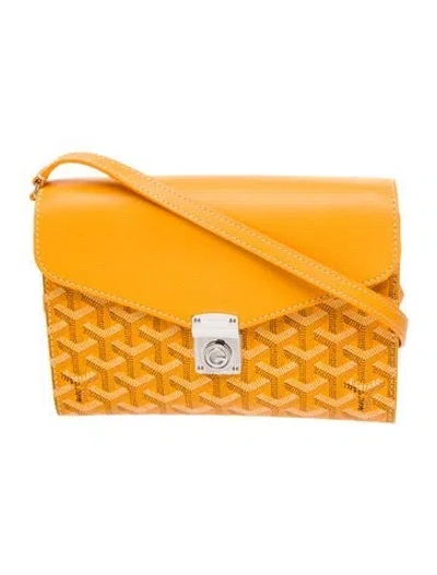 Pre-owned Goyard Ine Chypre Wallet On A Chain In Yellow