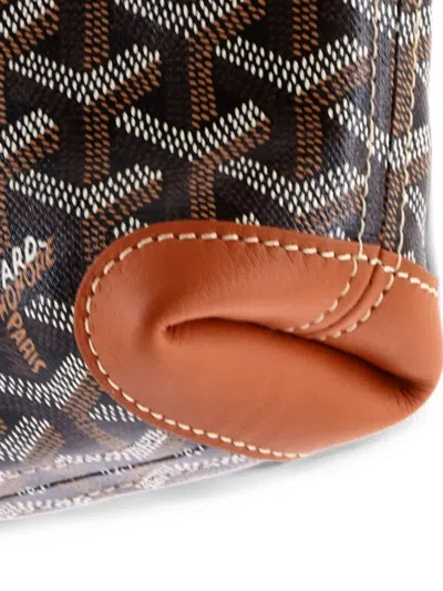 Pre-owned Goyard Ine Conti Pouch Coated Canvas Clutch Bag In Brown