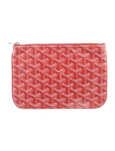 Pre-owned Goyard Ine Cosmetic Pouch In Red