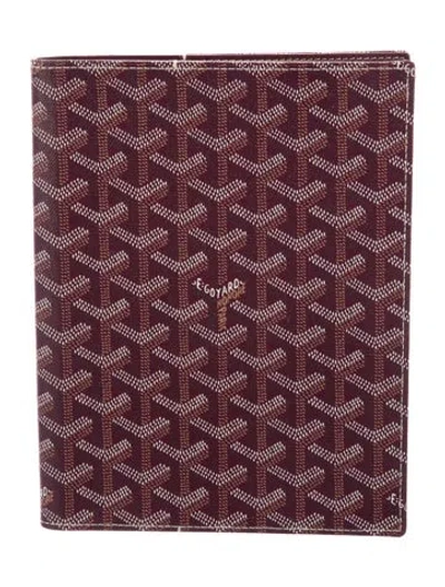 Pre-owned Goyard Ine Couverture Castiglione Document Cover In Burgundy