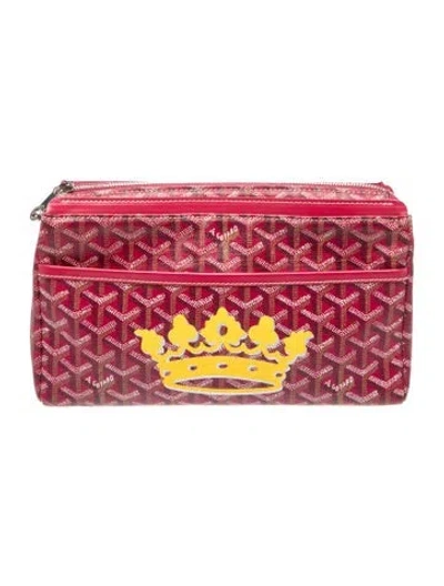 Pre-owned Goyard Ine Ine Jouvence Toiletry Pouch Vintage Vintage In Red