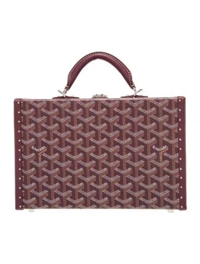 Pre-owned Goyard Ine Grand Hotel Trunk Pm In Burgundy