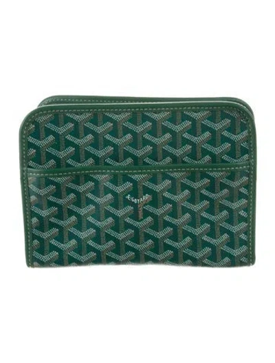 Pre-owned Goyard Ine Jouvence Cosmetic Pouch In Green