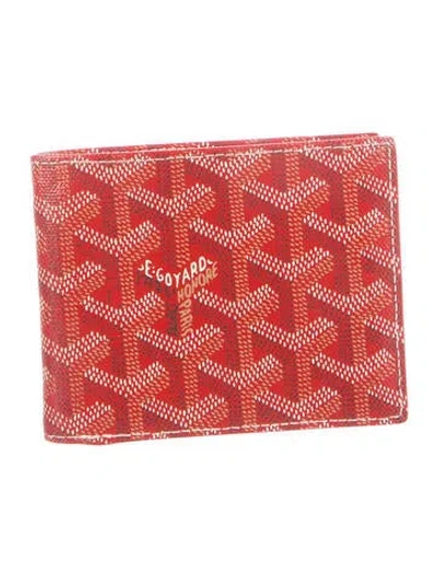 Pre-owned Goyard Ine Leather Bifold Wallet In Red