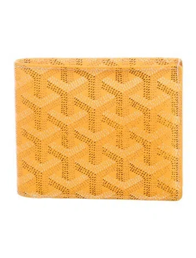 Pre-owned Goyard Ine Leather Bifold Wallet In Yellow