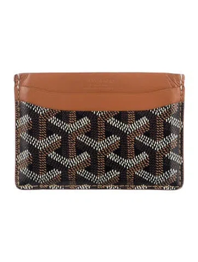 Pre-owned Goyard Ine Leather Card Holder In Black