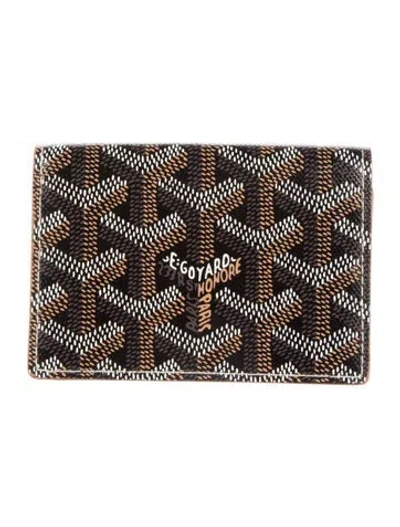 Pre-owned Goyard Ine Leather Card Holder In Black