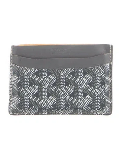 Pre-owned Goyard Ine Leather Card Holder In Gray