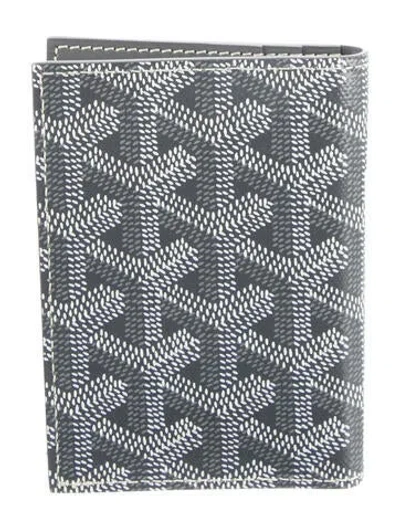 Pre-owned Goyard Ine Leather Card Holder In Grey