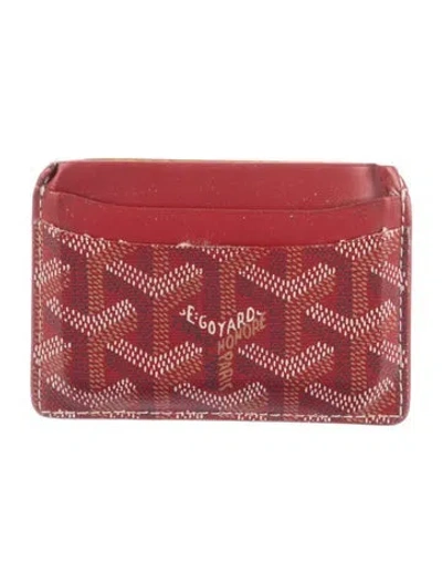 Pre-owned Goyard Ine Leather Card Holder In Red
