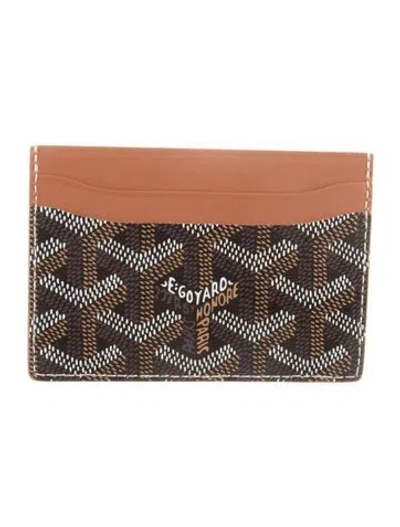 Pre-owned Goyard Ine Leather Card Holder W/ Tags In Black