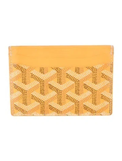 Pre-owned Goyard Ine Leather Card Holder In Yellow