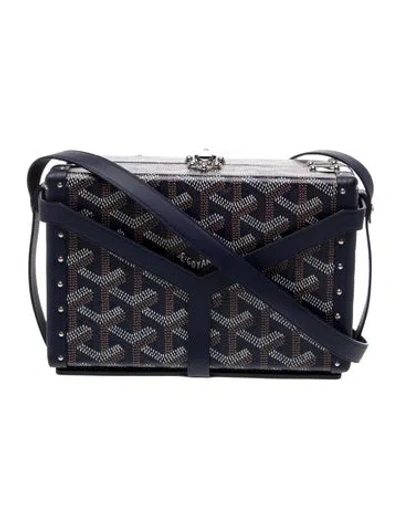 Pre-owned Goyard Ine Minaudière Trunk Mini In Blue