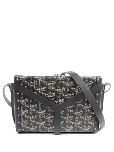Pre-owned Goyard Ine Minaudiere Trunk Shoulder Bag In Black
