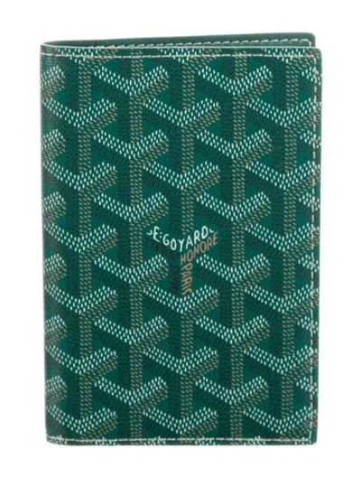 Pre-owned Goyard Ine Passport Holder In Green
