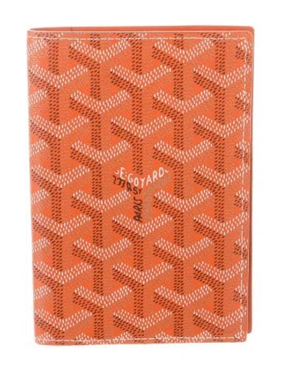 Pre-owned Goyard Ine Passport Holder In Orange