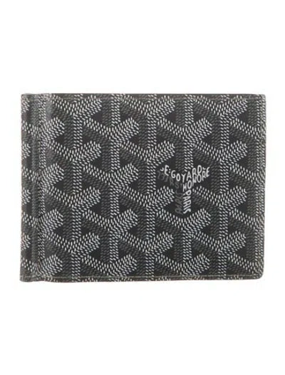 Pre-owned Goyard Ine Patterned Bifold Wallet In Black