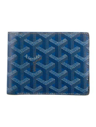 Pre-owned Goyard Ine Patterned Bifold Wallet In Blue