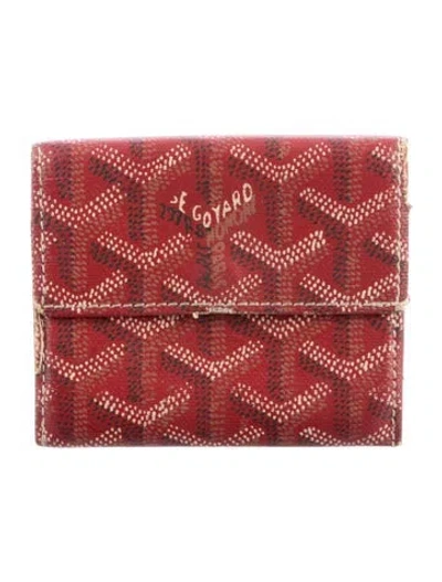 Pre-owned Goyard Ine Patterned Bifold Wallet In Red
