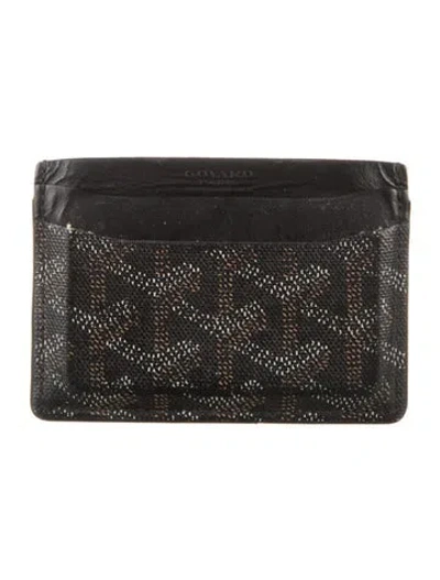 Pre-owned Goyard Ine Patterned Card Holder In Brown
