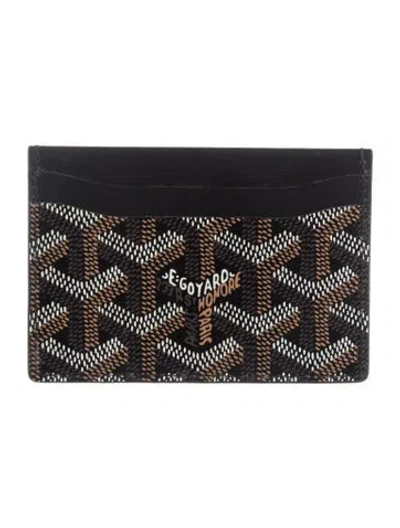 Pre-owned Goyard Ine Patterned Card Holder In Brown