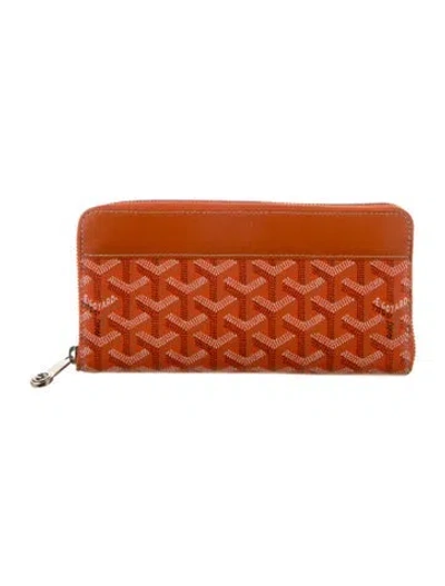 Pre-owned Goyard Ine Patterned Continental Wallet In Orange