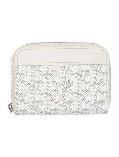 Pre-owned Goyard Ine Patterned Wallet In White