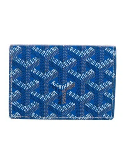 Pre-owned Goyard Ine Printed Bifold Wallet In Blue