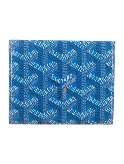 Pre-owned Goyard Ine Printed Bifold Wallet In Blue
