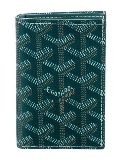 Pre-owned Goyard Ine Printed Bifold Wallet In Green