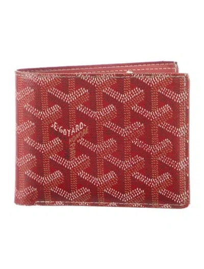 Pre-owned Goyard Ine Printed Bifold Wallet In Red