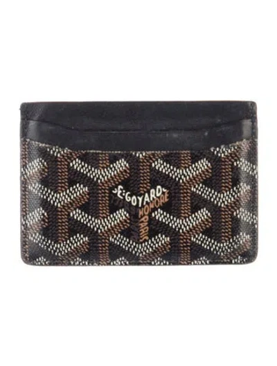 Pre-owned Goyard Ine Printed Card Holder In Black